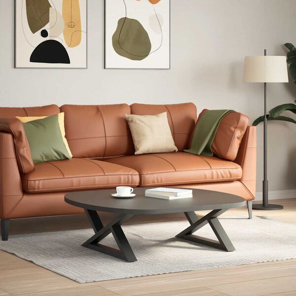 vidaXL Pieds de table basse 2 pi&egrave;ces Anthracite 70 x (30-31,3) cm Acier