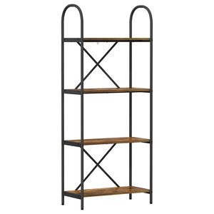 vidaXL &Eacute;tag&egrave;re 4 niveaux 60 x 30 x 146 cm Bois d'ing&eacute;nierie Ch&ecirc;ne fum&eacute;