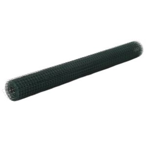 vidaXL Grillage acier avec rev&ecirc;tement en PVC 25x1,5 m vert