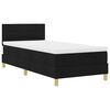 vidaXL Lit &agrave; ressorts avec matelas Noir 80 x 200 cm tissu