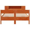 vidaXL Lit biblioth&egrave;que sans matelas cire marron 140x200 cm pin massif
