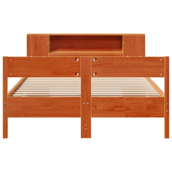 vidaXL Lit biblioth&egrave;que sans matelas cire marron 140x200 cm pin massif