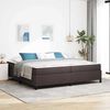 vidaXL Lit &agrave; ressorts avec matelas Marron fonc&eacute; 200 x 200 cm tissu