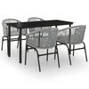 vidaXL Ensemble &agrave; manger de jardin 5 pcs Gris