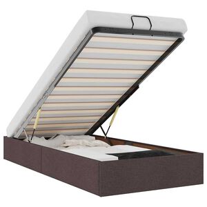 vidaXL Cadre de lit ottoman sans matelas marron fonc&eacute; 100x200 cm tissu