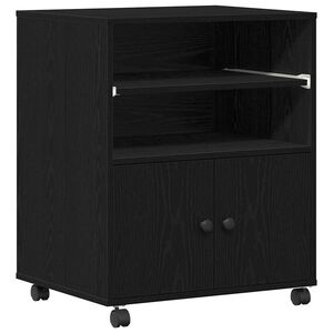 vidaXL Support d'imprimante avec stockage Ch&ecirc;ne noir 60 x 48 x 74 cm