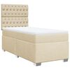 vidaXL Sommier &agrave; lattes de lit avec matelas Cr&egrave;me 90x200 cm Tissu