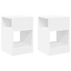 vidaXL Table d'appoint 2 pc Blanc 30,5 x 30 x 45 cm Bois d'ing&eacute;nierie
