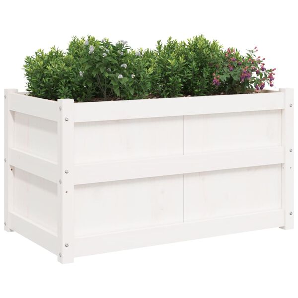 vidaXL Jardini&egrave;res 2 pcs blanc bois de pin massif