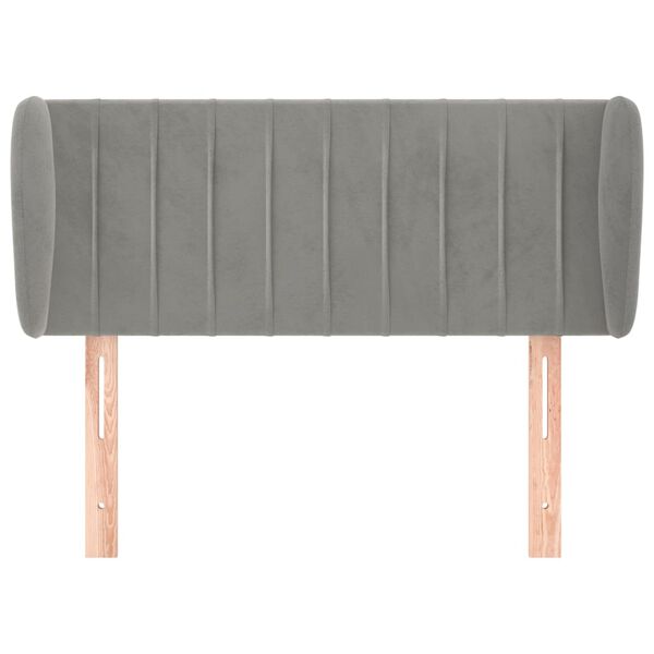 vidaXL T&ecirc;te de lit avec oreilles Gris clair 83x23x78/88 cm Velours