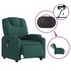 vidaXL Fauteuil de massage inclinable &eacute;lectrique Vert fonc&eacute; Tissu
