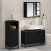 vidaXL Ensemble de mobilier de salle de bain 3 pcs Ch&ecirc;ne noir
