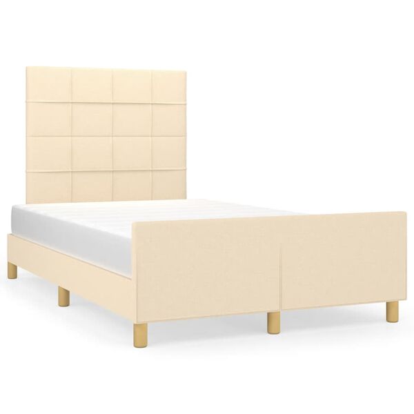 vidaXL Cadre de lit sans matelas cr&egrave;me 120x200 cm tissu