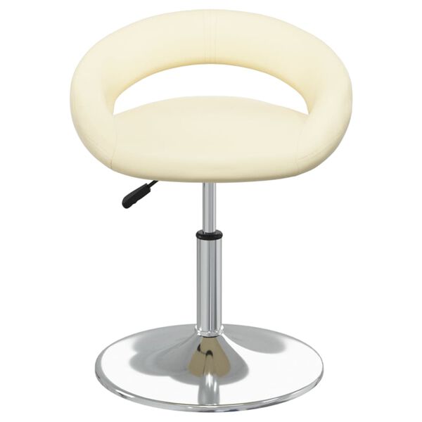 vidaXL Chaise de salle &agrave; manger pivotante Cr&egrave;me Similicuir