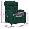 vidaXL Fauteuil de massage Vert fonc&eacute; Tissu