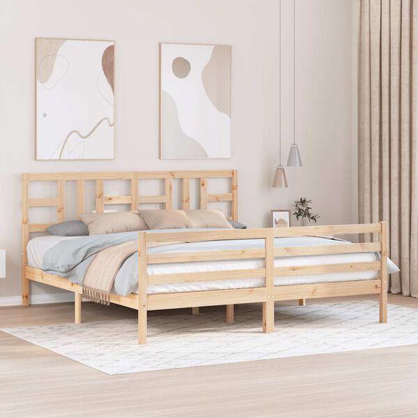 vidaXL Cadre de lit sans matelas 180x200 cm bois massif