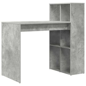 vidaXL Bureau Gris b&eacute;ton Bois d'ing&eacute;nierie 108 x 55 x 103.5 cm