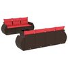 vidaXL Ensemble de canap&eacute; de jardin 8 pcs avec coussins marron r&eacute;sine tress&eacute;e