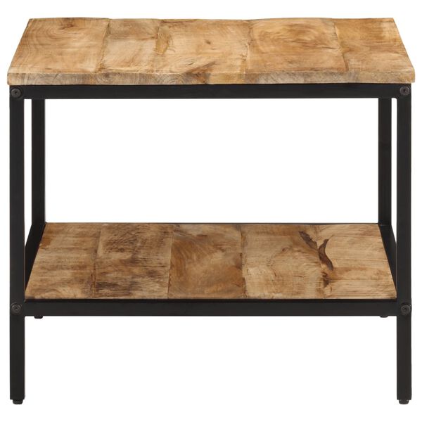 vidaXL Table basse 55x55x45 cm bois de manguier massif brut