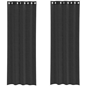 vidaXL Rideaux en voile avec œillets 2 pcs noir 140x260 cm