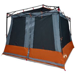 vidaXL Tente int&eacute;rieure 6 personne Gris et orange taffetas