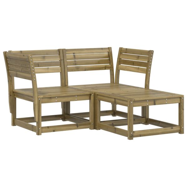 vidaXL Salon de jardin 3 pcs bois de pin imprégné