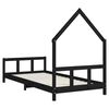 vidaXL Cadre de lit pour enfants noir 90x190 cm bois de pin massif