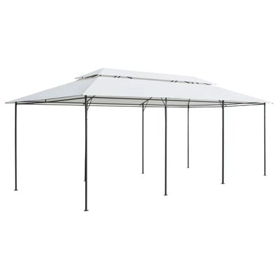 vidaXL Belvédère avec rideaux 600x298x270 cm Blanc 180 g/m²