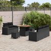 vidaXL Ensemble de canap&eacute; de jardin avec coussin 8 pcs Noir polyrotin