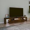 vidaXL Meuble TV avec lumi&egrave;res LED Ch&ecirc;ne marron 200x36,5x40 cm