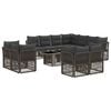 vidaXL Ensemble de canap&eacute; de jardin 12 pc Gris polyrotin