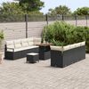 vidaXL Ensemble de canap&eacute; de jardin 11 pcs Noir Poly rotin