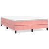 vidaXL Sommier &agrave; lattes de lit avec matelas Rose 140x190 cm Velours
