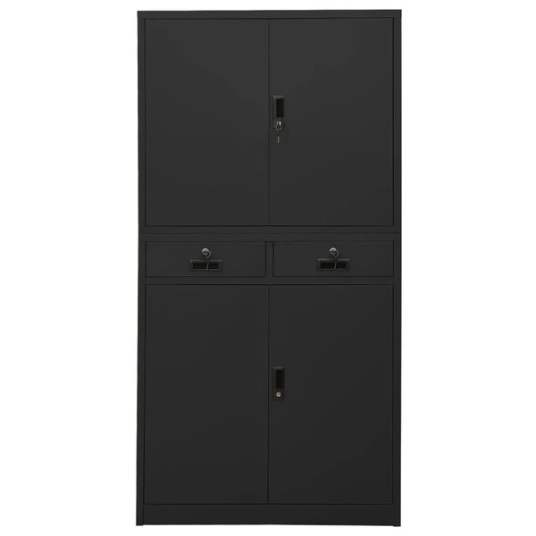 vidaXL Armoire de bureau Anthracite 90x40x180 cm Acier