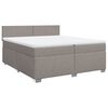 vidaXL Sommier &agrave; lattes de lit avec matelas Taupe 200x200 cm Tissu