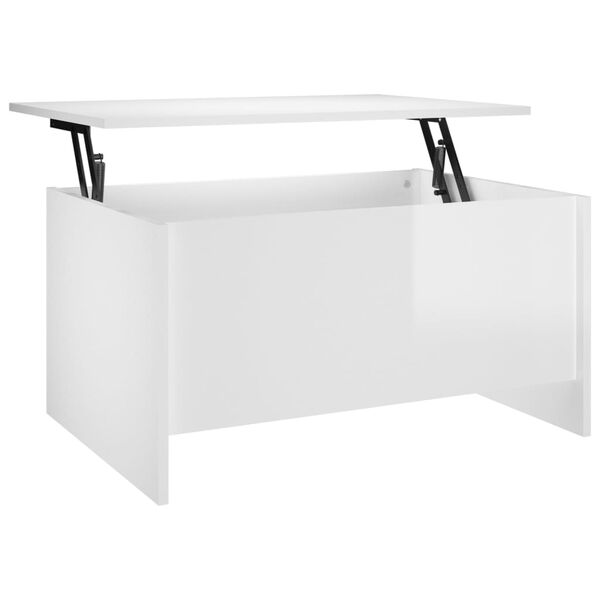 vidaXL Table basse blanc brillant 80x55,5x41,5 cm bois d'ingénierie