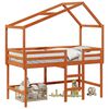 vidaXL Cadre de lit mezzanine Brun Cir&eacute; 90 x 190 cm Pin massif