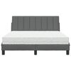 vidaXL Lit avec matelas Hanko gris fonc&eacute; 120x200 cm tissu