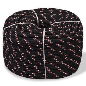 vidaXL Corde de bateau Polypropyl&egrave;ne 6 mm 500 m Noir