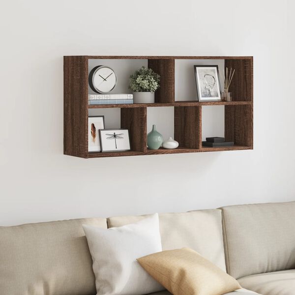 vidaXL &Eacute;tag&egrave;re murale ch&ecirc;ne marron 100x25x50 cm bois d'ing&eacute;nierie