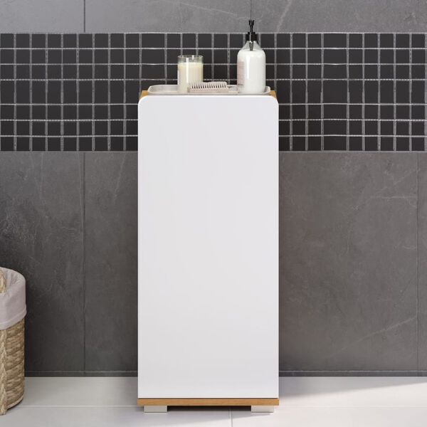 Trendteam Armoire de rangement de sol Ciara Blanc et ch&ecirc;ne artisanal