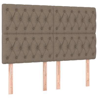 vidaXL Sommier à lattes de lit avec matelas Taupe 140x200 cm Tissu