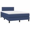 vidaXL Sommier &agrave; lattes de lit matelas et LED bleu 120x190 cm tissu