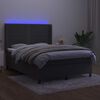 vidaXL Sommier &agrave; lattes de lit matelas et LED Gris fonc&eacute; 140x200 cm