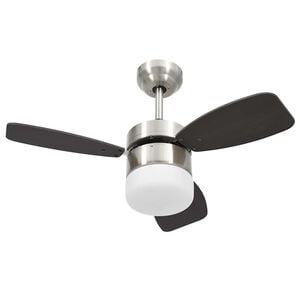 vidaXL Ventilateur de plafond lampe et t&eacute;l&eacute;commande 76 cm Marron fonc&eacute;