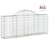 vidaXL Paniers &agrave; gabions arqu&eacute;s 11 pcs 200x30x80/100 cm Fer galvanis&eacute;