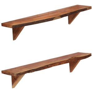 vidaXL &Eacute;tag&egrave;res murales 2 pcs 90x20x18 cm Bois d'acacia massif