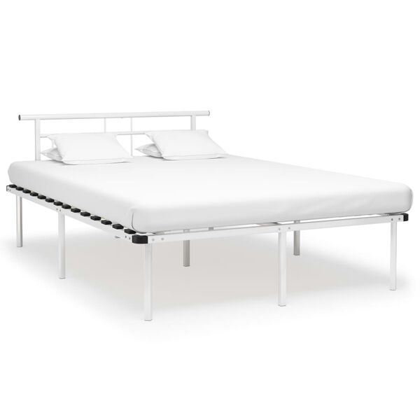 vidaXL Cadre de lit sans matelas blanc métal 140x200 cm