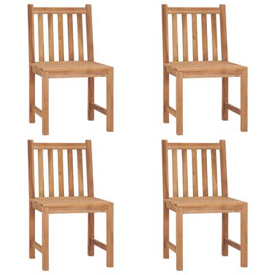 vidaXL Chaises de jardin lot de 4 avec coussins Bois de teck massif