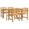 vidaXL Ensemble &agrave; manger de jardin 5pcs Bois de teck massif